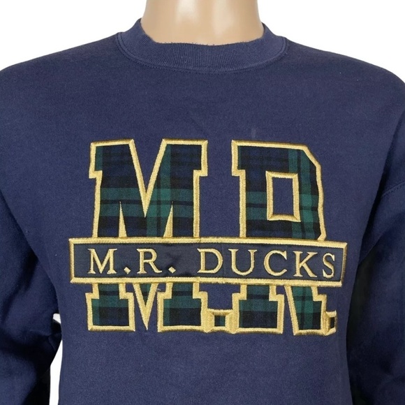 VTG 90s Mr Ducks Mens Large Crewneck Sweatshirt Ocean City Boardwalk - Picture 1 of 5